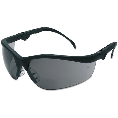 MCR Safety K3H10G Klondike KD3 Series Bifocal Reader Safety Glasses  Gray Lens  Black Frame  1.0 Diopter