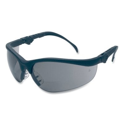 MCR Safety K3H25G Klondike KD3 Series Bifocal Reader Safety Glasses  Gray Lens  Black Frame  2.5 Diopter