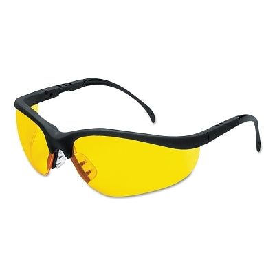 MCR Safety KD114 Klondike KD1 Series Protective Eyewear  Amber Polycarbonate Lens  Duramass Hard Coat  Black Nylon Frame