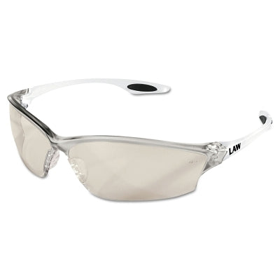 MCR Safety LW219 Law LW2 Series Safety Glasses  Indoor Outdoor Mirror Lens  TPR Nose Piece and Temple Inserts  Clear Frame