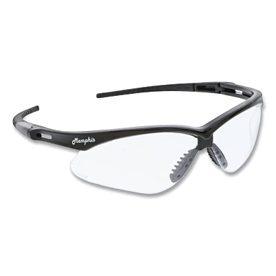 MCR Safety MP110 Memphis MP1 Safety Glasses  Clear  Polycarbonate Lens  Duramass Scratch Resistant Coating  Black Frame/Temple