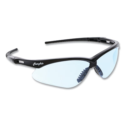 MCR Safety MP113 Memphis MP1 Safety Glasses  Light Blue  Polycarbonate Lens  Duramass Scratch Resistant Coating  Black Frame/Temple