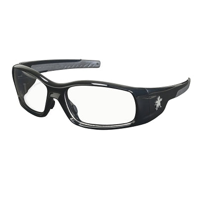 MCR Safety SR110 Swagger Safety Glasses  Clear Lens  Duramass Hard Coat  Black Frame