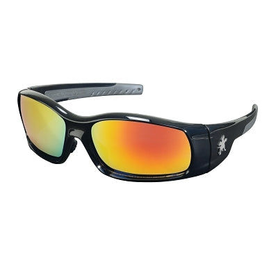 MCR Safety SR11R Swagger SR1 Series Safety Glasses  Fire Mirror Lens  Duramass Hard Coat  Black Frame