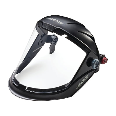 Jackson Safety 14202 MAXVIEW Series Premium Face Shields with Slotted Hard Hat Adaptor, Uncoated/Clear, 9 in H x 13-1/4 in L