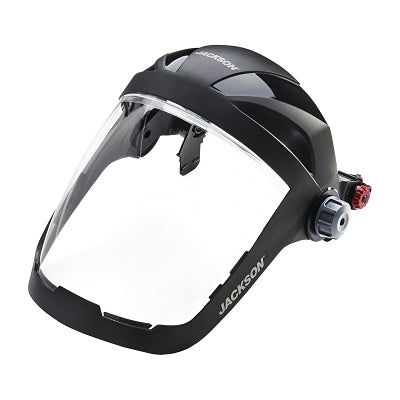Jackson Safety 14225 QUAD 500 Premium Multi-Purpose Face Shield, Slotted Hard Hat Univ Adapter, AF/Clear, 9 in H x 12-1/4 in W