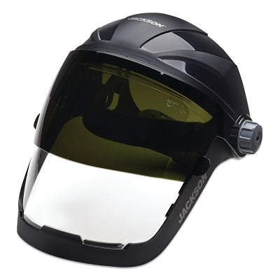 Jackson Safety 14233 QUAD 500 Premium Multi-Purpose Face Shield, Ratcheting, AF/Clear/Shade 8 IR, 9 in H x 12-1/4 in W
