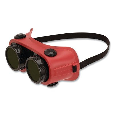 Jackson Safety 15993 V100 WS Series Cutting Goggles  50 mm dia  IRUV Shade 5  Fixed Round Lens  Red