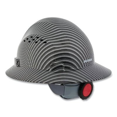 Jackson Safety 20620 BLOCKHEAD FG Full Brim Hard Hat  4 point 370 Speed Dial  Vented  Black/Gray