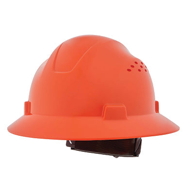 Jackson Safety 20823 Advantage Series Full Brim Vented and Non-Vented Hard Hat  4 pt Rapid Dial  Vented  Orange