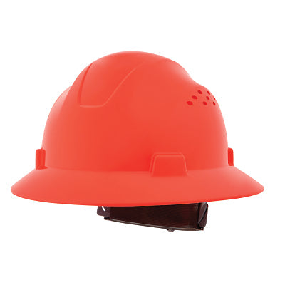Jackson Safety 20825 Advantage Series Full Brim Vented and Non-Vented Hard Hat  4 pt Rapid Dial  Vented  Hi-Vis Orange