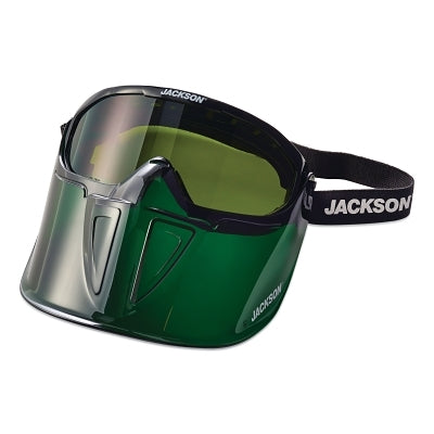 Jackson Safety 21001 GPL500 Series Premium Goggle with Detachable Face Shield  Green Frame  AF  Shade 3 IR