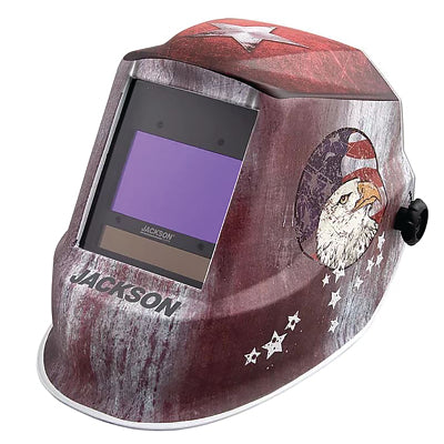 Jackson Safety 47102 Graphic Premium Auto-Darkening Welding Helmet, Gray Matter, 3/10 Shade, Ratchet, 3.78 in x 1.65 in Window