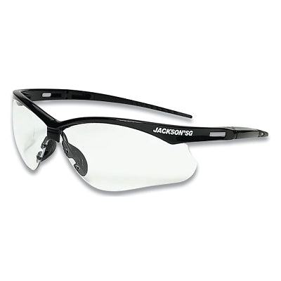 Jackson Safety 50042 SG Series Safety Glasses, Clear Poly Lens, Hardcoat Anti-Scratch, Black Poly Half-Frame, 2.5 Diopter