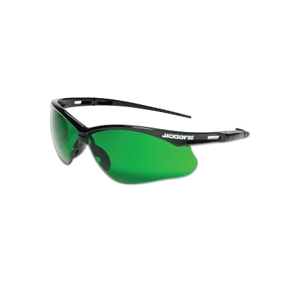 Jackson Safety 50008 SG Series Safety Glasses  IR 3.0 Poly Lens  Hardcoat Anti-Scratch  Black Poly Half-Frame