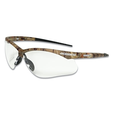 Jackson Safety 50012 SG Series Safety Glasses, Clear Poly Lens, Sta-Clear Anti-Fog, Camo Poly Half-Frame
