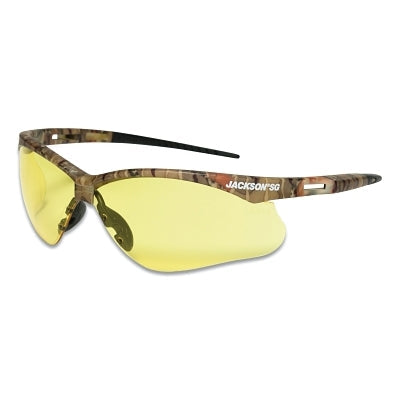 Jackson Safety 50013 SG Series Safety Glasses, Amber Poly Lens, Sta-Clear Anti-Fog, Camo Poly Half-Frame
