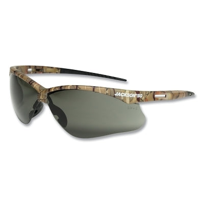 Jackson Safety 50015 SG Series Safety Glasses, Smoke Poly Lens, Hardcoat Anti-Scratch, Camo Poly Half-Frame