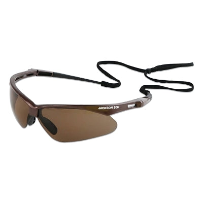 Jackson Safety 50017 Safety SG+ Series Safety Glasses, Brown Lens, Polarized, Polycarbonate, Hardcoat Anti-Scratch, Brown Frame