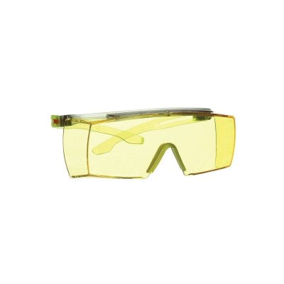 3M 7100203192 SecureFit 3700 Series Safety Glasses, Over-The-Glass,  PC, Scotchgard Anti-Fog, Amber Shade, PC Green Frame