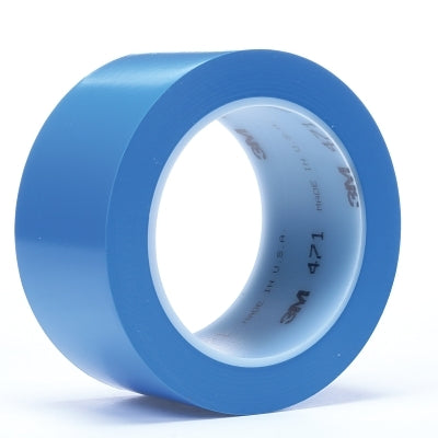 3M 7000028851 Vinyl Tape 471, 2 in W x 36 yd L, 5.2 mil Thick, Blue