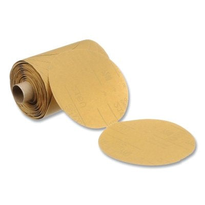3M 7000028092 Stikit Gold Paper Disc Roll 216U, Aluminum Oxide, 5 in dia x NH, P400 Grit, Die 500X