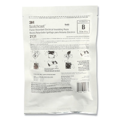 3M 7000052522 Scotchcast Flame Retardant Compound, 2131B, 7.5 oz, 82 Shore A Hardness