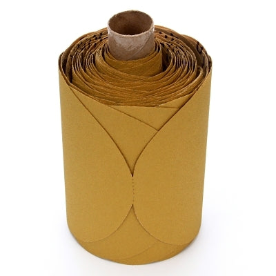 3M 7000118182 Stikit Gold Film Disc Rolls, Aluminum Oxide, 6 in Dia, P80 Grit