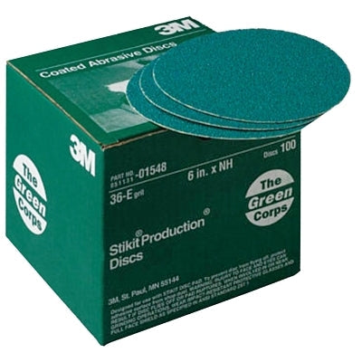 3M 7010328261 Green Corps Stikit Production Discs, Aluminum Oxide, 6 in Dia., 36 Grit