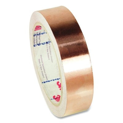 3M 7000132182 EMI Copper Foil Shielding Tapes, 18 yd L, 1/2 in W, Copper