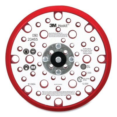 3M 7000028147 Xtract Low Profile Back-up Pads, 3 in x 1/2 in x 1/4-20, External 3 Holes, Red Foam
