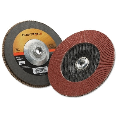 3M 7010363290 Cubitron II Flap Disc 967A, 7 in dia, 40 Grit, 5/8 in-11 Arbor, 8,600 RPM, Type 27