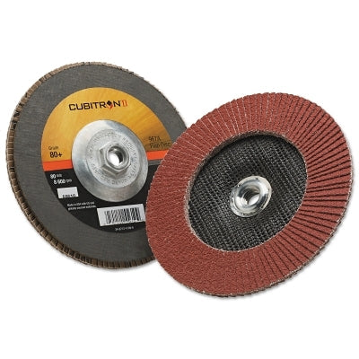 3M 7100055948 Cubitron II Flap Disc 967A, 7 in dia, 80 Grit, 5/8 in-11 Arbor, 8,600 RPM, Type 27