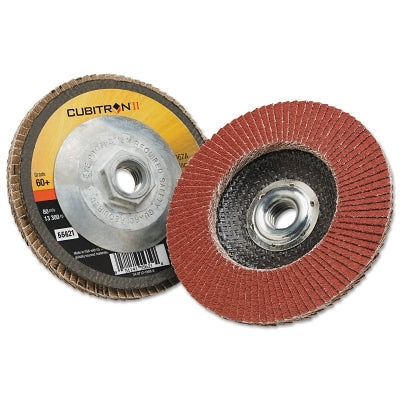 3M 7100032359 Cubitron II Flap Disc 967A, 4-1/2 in dia, 60 Grit, 5/8 in-11 Arbor, 13,300 RPM, Type 29