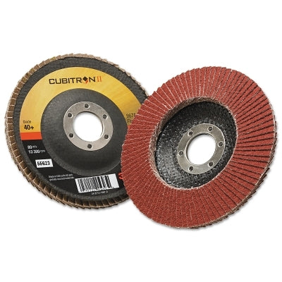 3M 7000148187 Cubitron II Flap Disc 967A, 4-1/2 in dia, 40 Grit, 7/8 in Arbor, 13,300 RPM, Type 29
