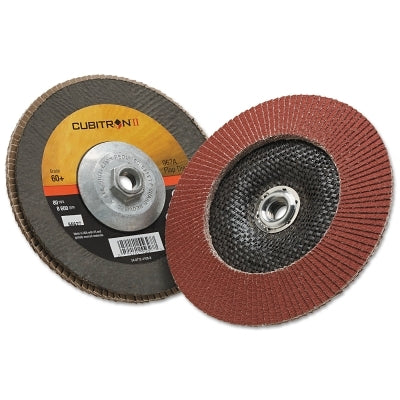 3M 7010300289 Cubitron II Flap Disc 967A, 7 in dia, 60 Grit, 5/8 in-11 Arbor, 8,600 RPM, Type 29