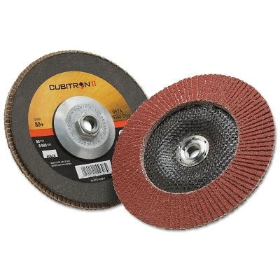 3M 7010363299 Cubitron II Flap Disc 967A, 7 in dia, 80 Grit, 5/8 in-11 Arbor, 8,600 RPM, Type 29