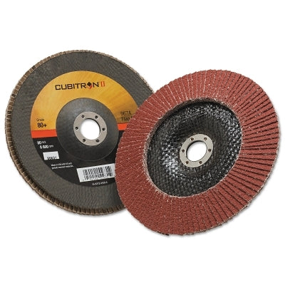 3M 7000148192 Cubitron II Flap Disc 967A, 7 in dia, 80 Grit, 7/8 in Arbor, 8,600 RPM, Type 29