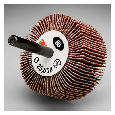 3M 7100178229 Spindle Mounted Flap Wheels, 2 in Dia., 1 in Thick, 60 Grit, Aluminum Oxide