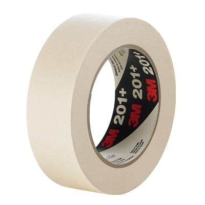 3M 7000124882 General Use Masking Tape 201+, 36 mm X 55 m x 4.4 mil, Tan