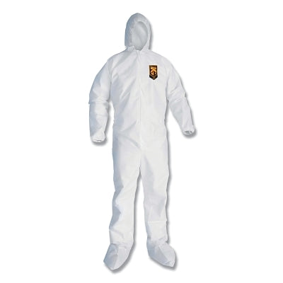 KleenGuard 49125 A20 Breathable Particle Protection Coverall, White, 2X-Large, Zipper Front, Elastic Back/Wrists/Ankles, Hood & Boots