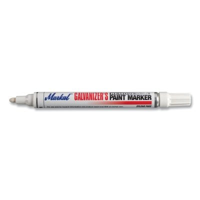 Markal 028785 Paint-Riter+ Galvanizer's Removable Paint Marker, 1/8 in Medium Tip, White
