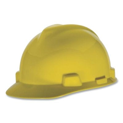 MSA 10004692 V-Gard Slotted Hard Hat Cap  Swing Suspension  Yellow