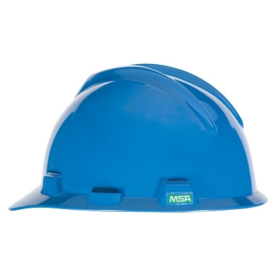 MSA 10034019 V-Gard 500 Protective Caps and Hats  4 Point Fas-Trac  Vented Cap  Blue