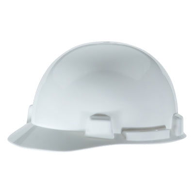 MSA 10074067 SmoothDome Slotted Hard Hat Cap Style  4-Point Fast-Trac III  White