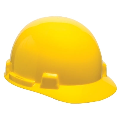 MSA 10074084 SmoothDome Slotted Hard Hat Cap Style, 4-Point Fast-Trac III, Hi-Viz Yellow Green
