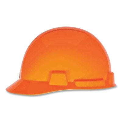 MSA 10074070 SmoothDome Slotted Hard Hat Cap Style  4-Point Fast-Trac III  Orange