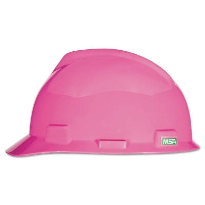 MSA 10155230 V-Gard Slotted Hard Hat Cap  Fas-Trac III Suspension  Hot Pink
