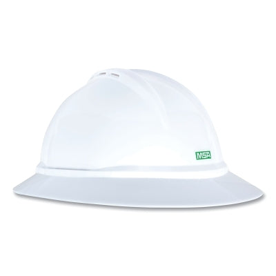MSA 10167950 V-Gard 500 Protective Cap and Hat, 6-point Ratchet, Full-Brim Hat, White