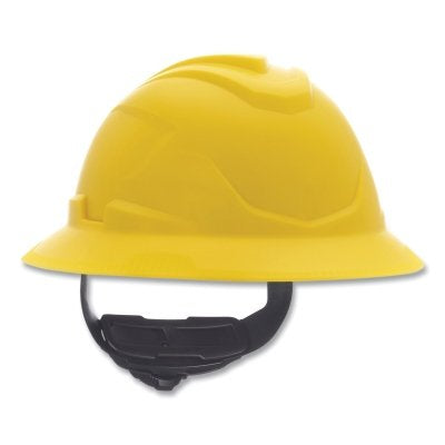 MSA 10215841 V-Gard C1 Hard Hat, Fas-Trac III 4 Point Ratchet, Non-Vented, Yellow